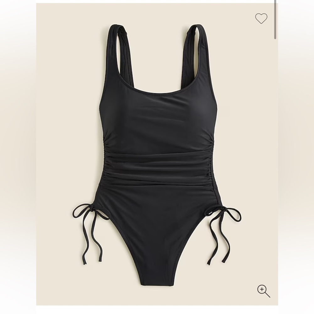 NWT J. Crew Navy Ruched Side Tie One Piece Swimsuit